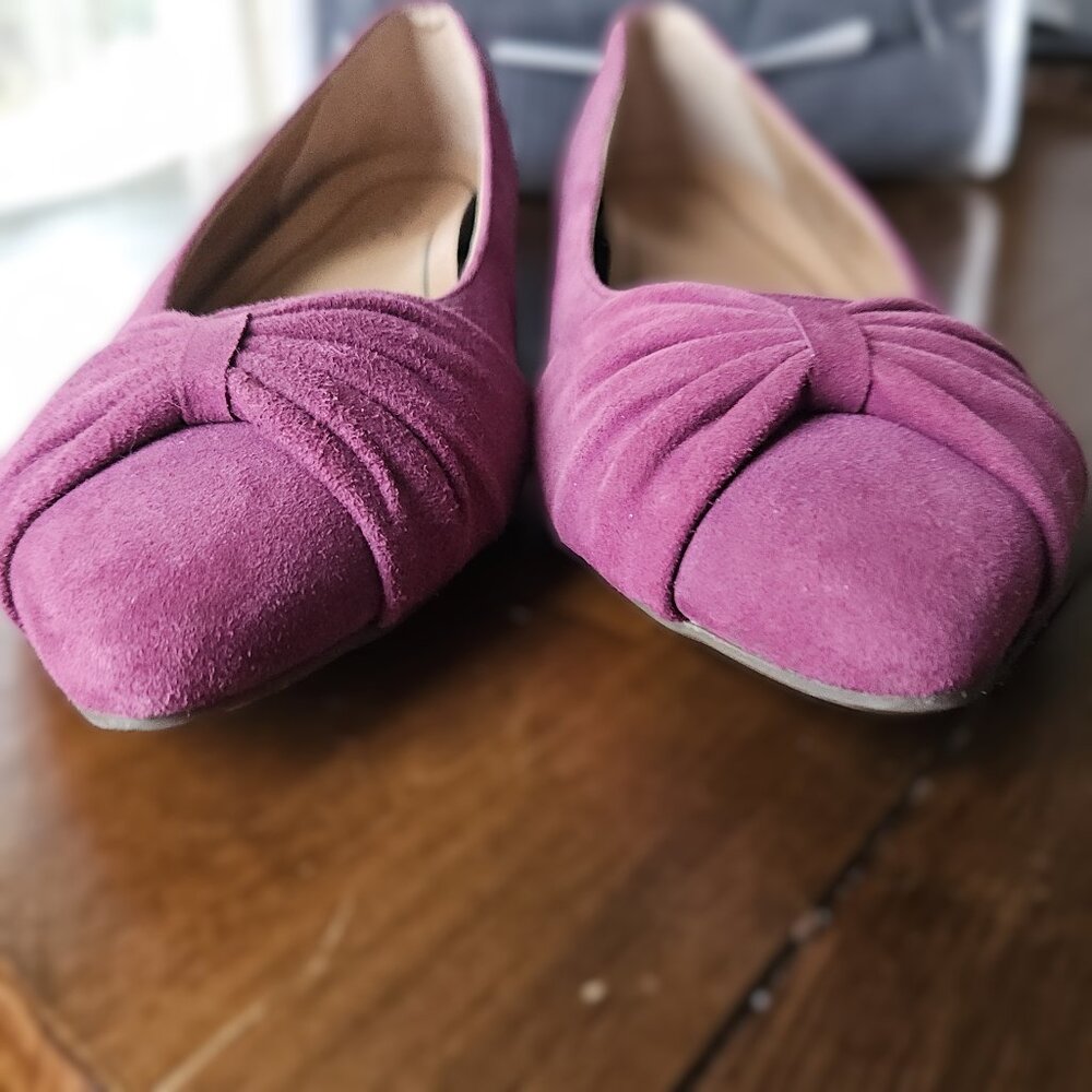 ($10 IN BUNDLE) Vionic Gramercy Purple Suede Knot Detail Ballet Flat NWOT - Picture 8 of 8